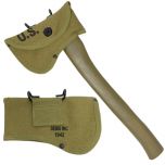 Khaki canvas WW2 US Axe Cover - Olive Drab with U.S. stamped in black