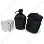 Black Water Bottle With Cup and Cover all