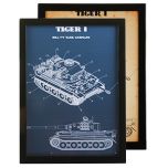 German Tiger 1 Tank Framed Blueprint
