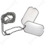 Silver US Dog Tags on ball chain