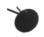 Black Pebbled Visor Cap Button