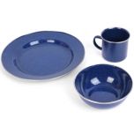 Blue Enamel Camping Dinner Set Thumbnail