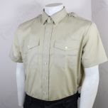 Front view of British Army Fawn Shirt with Short Sleeves and two front pockets