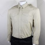 Front view of British Army Fawn Shirt with Long Sleeves