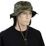 British Woodland Camo Rip Stop Boonie Hat with Neck Flap Thumbnail