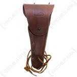 Front view of mid brown leather US M1916 Colt Pistol Holster