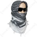 Shemagh Headscarf - White and Black