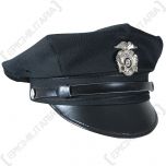 US Police 8 Point Visor Cap - Black