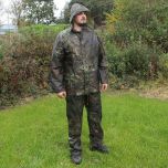Jacket and Trousers Waterproofs Set - Flecktarn Camo - Hood Up