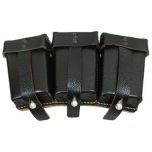 K98 Triple Ammo Pouches - Black Rivet Front - Thumbnail