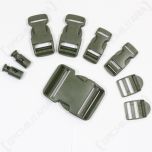 9 Piece Olive Green Belt Buckle Set Angle