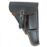 P38 Walther Soft Shell Holster - Black Leather thumb