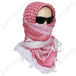 Shemagh Headscarf - White and Red