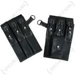 WW2 German MP40 Black Smooth Leather Ammo Pouches