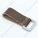 Brown leather belt loop - Square D-Ring