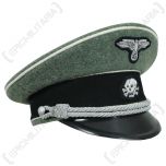 WW2 German Waffen SS Officer Visor Cap - Field Grey