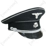 Allgemeine SS General's Black Visor Cap With Silver Braid