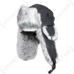 Fur and Black Leather Winter Hats