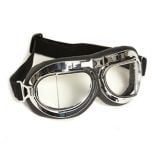 RAF Style Pilot Goggles - Chrome