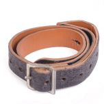 WW2 German Helmet Chin Strap - Black Leather Thumbnail
