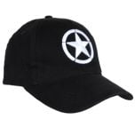 WW2 Star Black Baseball Cap - Embroidered
