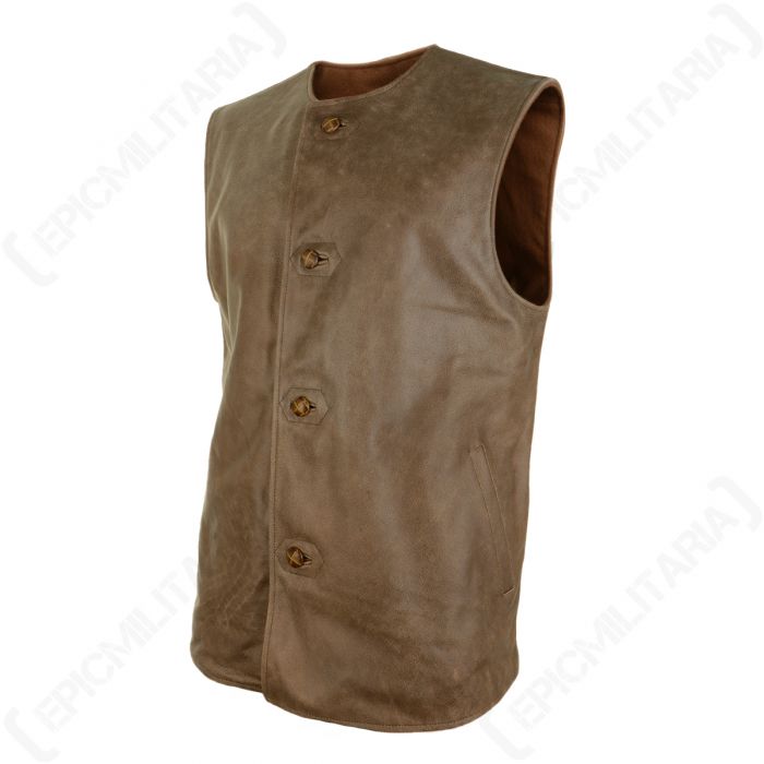 British Leather Jerkin With Pockets Wool lining Epic Militaria