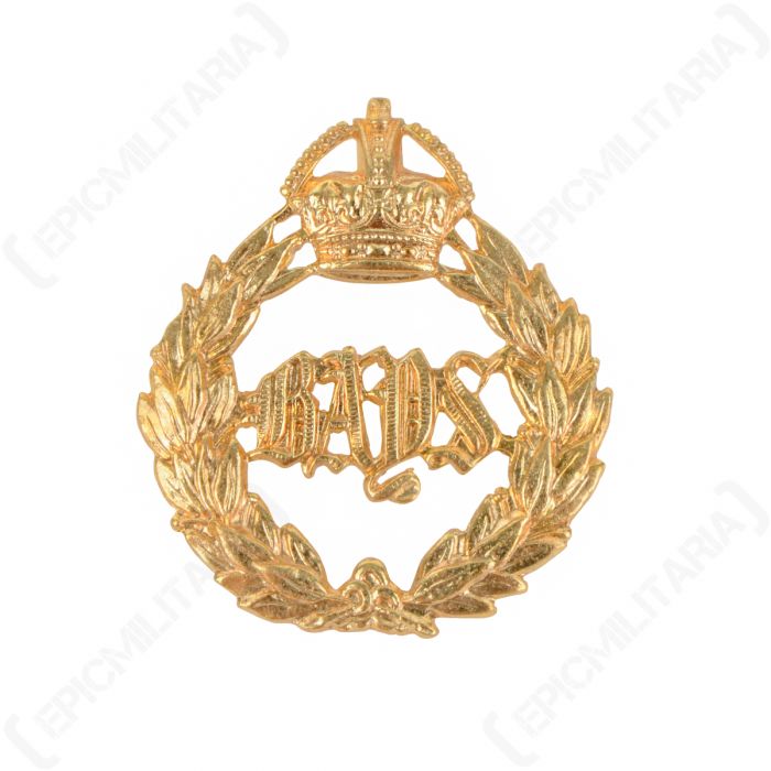 British Army Queens Bays 2nd Dragoon Guards Metal Cap Badge ANTIQUED BRASS 