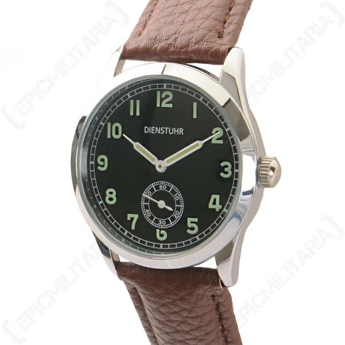 German Army Service Watch with Brown Strap Epic Militaria