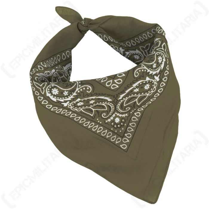 Western Style Cotton Bandana Olive Epic Militaria