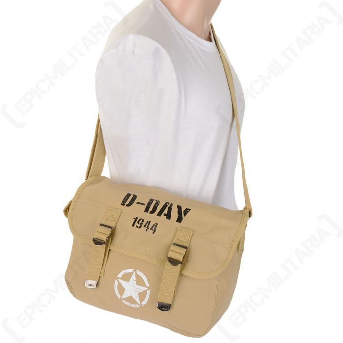 DDay 1944 Canvas Shoulder Bag Khaki Epic Militaria