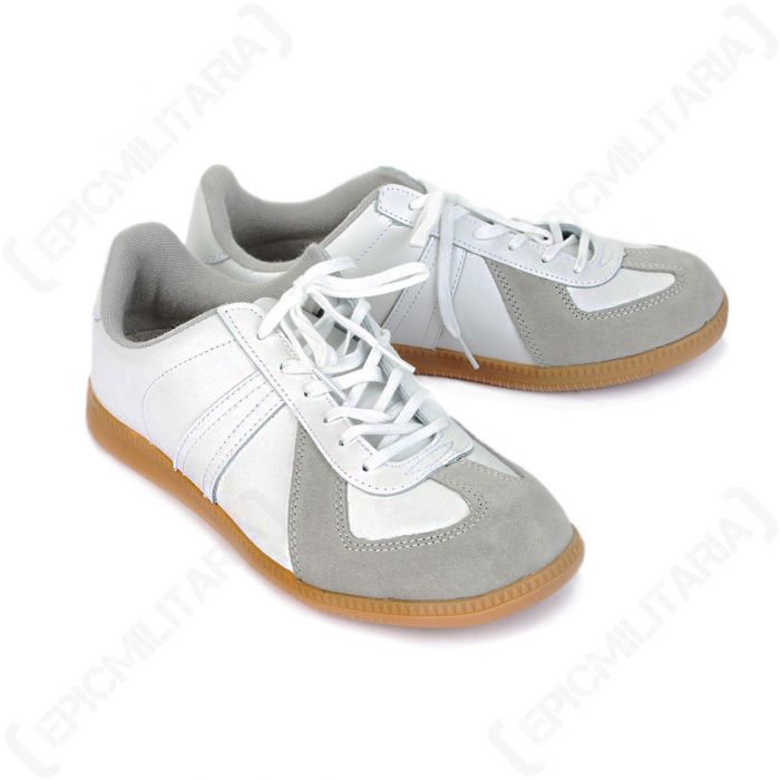 German Army Style Indoor Sports Trainers - White