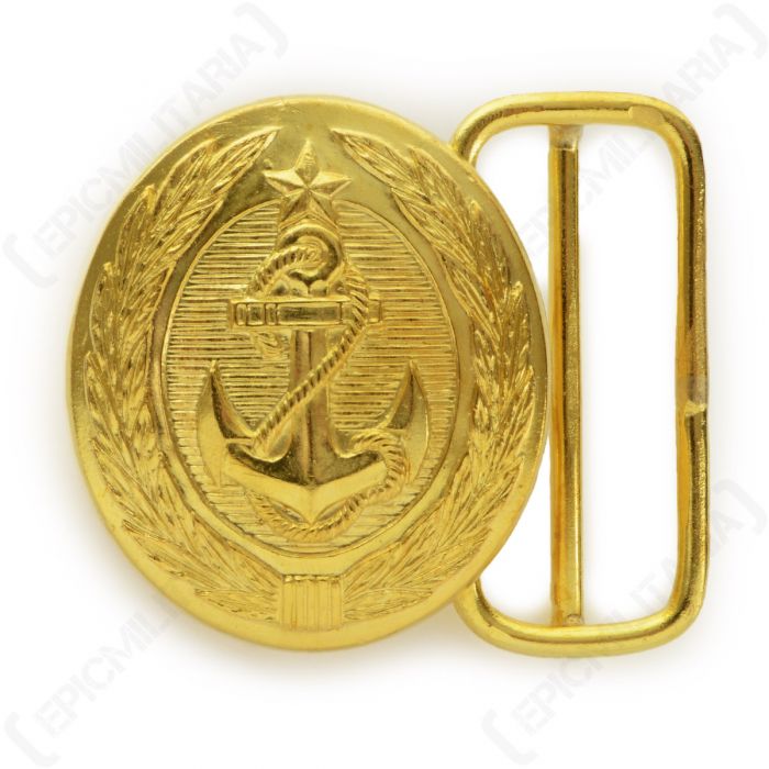 Circular Belt Buckle Gold Anchor - Epic Militaria