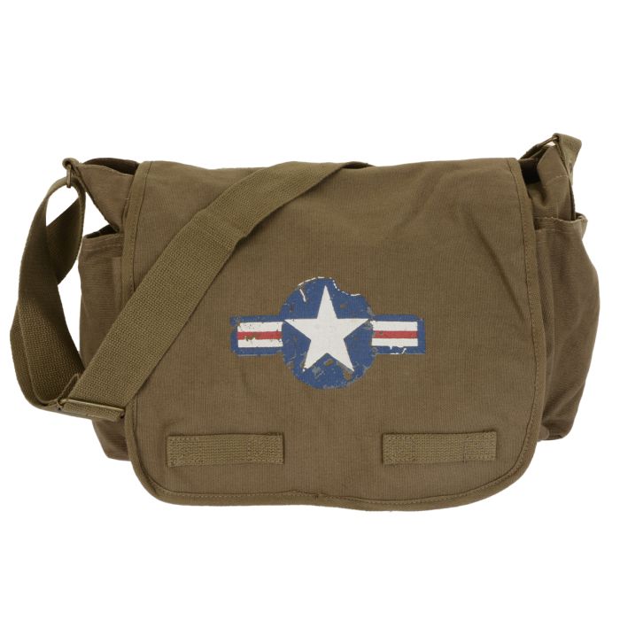 Rothco Classic Air Corp Vintage Messenger Bag Olive Drab