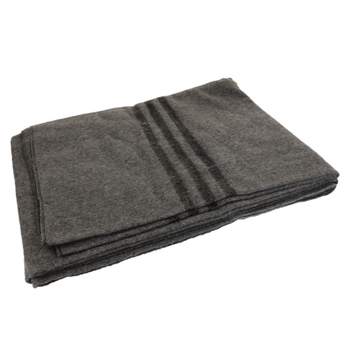Rothco Grey Wool Blanket with Stripes - Epic Militaria