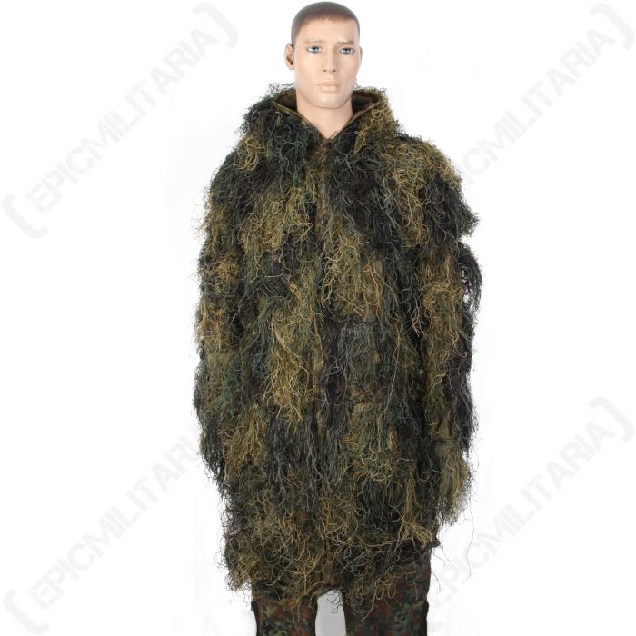 Anti-Fire Digital Woodland Camo Ghillie Parka Jacket Top Army Hunting Airsoft 
