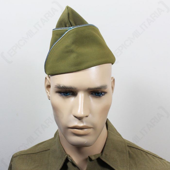 WW2 US PX Type Garrison Cap - Green and 