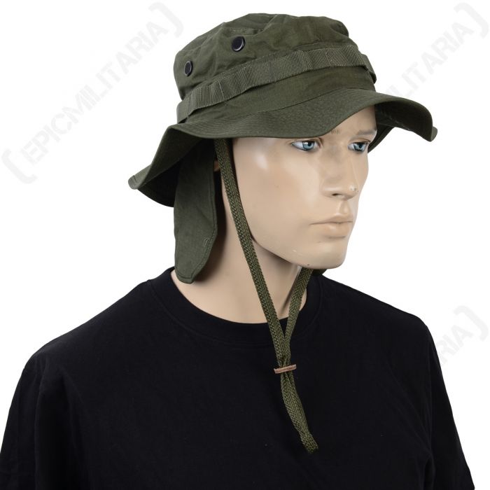 Teesar British Boonie Hat With Neck Flap Ripstop Olive Size M