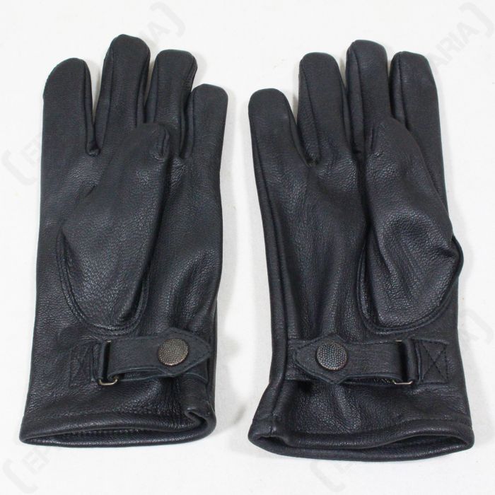 German Army Lined Leather Gloves Winter Lined Military Combat Black Mens New 