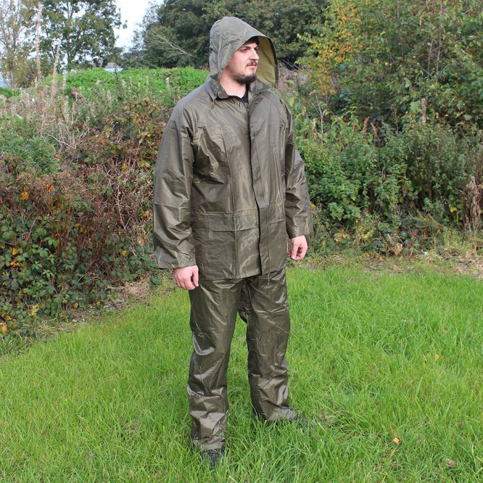 Jacket and Trousers Waterproofs Set - Olive - Epic Militaria