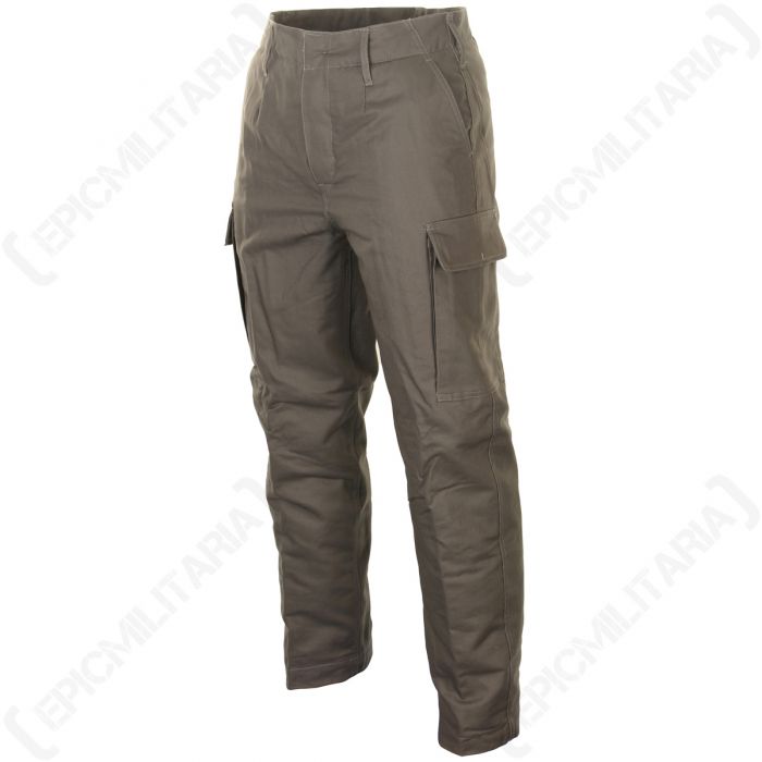 Olive Green Moleskin Thermal Trousers - Epic Militaria