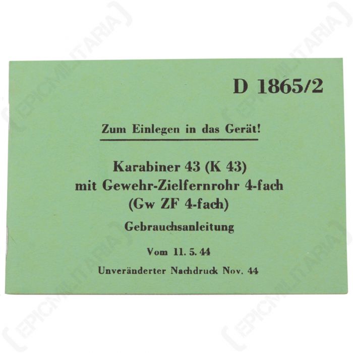 Gewehr 43 & Karabiner 43 Manual - Epic Militaria