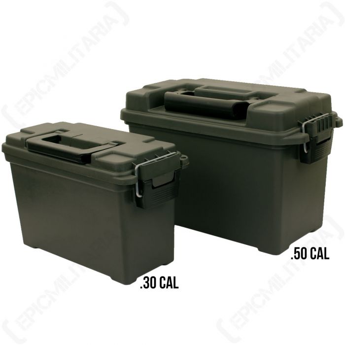 Ammunition box U.S. ARMY O.D. PLASTIC AMMO. BOX (2 PCS SET CAL. 30/CAL. 50), Military Tactical \ Other Equipment \ Boxes , Army  Navy Surplus - Tactical