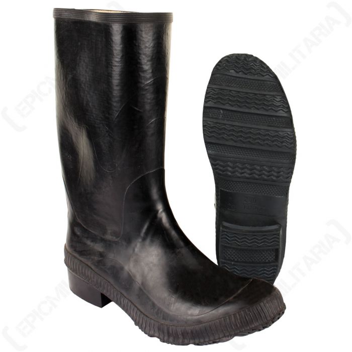 black wellington work boots