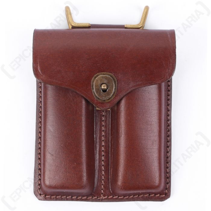 US .45 Cal Ammo Pouch Brown Leather Epic Militaria
