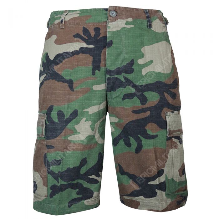 Woodland Camo BDU Rip Stop Cargo Shorts - Epic Militaria