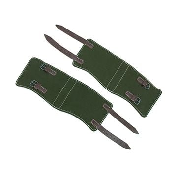 WW2 German Green Gaiters - Brown Leather