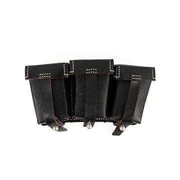 K98 Triple Ammo Pouch - Black Stitched Front