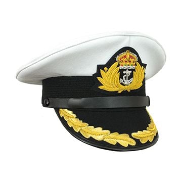 WW2 British Royal Navy White Visor Cap - Captain