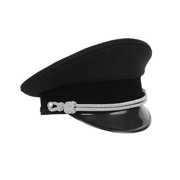 WW2 German Allgemeine Officer Visor Cap without Insignia - Black Piping - Imperfect