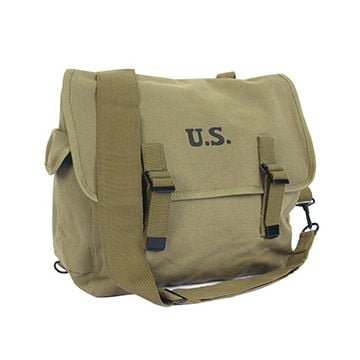 Stamped US M1936 Musette Bag and Strap - Olive Drab